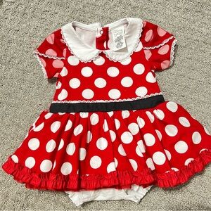 New 18/24 month Disney Baby Minnie Dress with attached bodysuit
